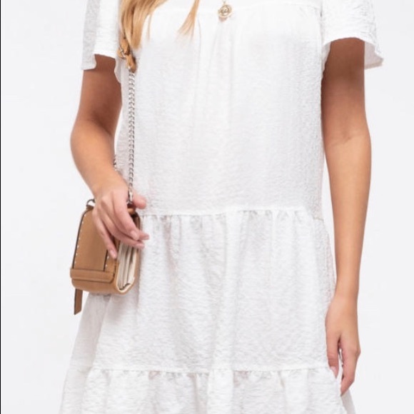 Blu Pepper Textured & Tiered Dress - Picture 12 of 16